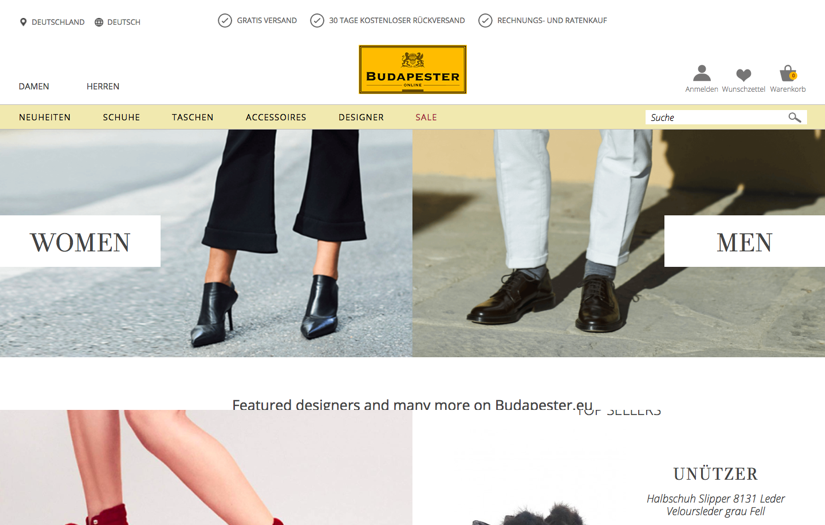 BUDAPESTER | MAGENTO screenshot 1